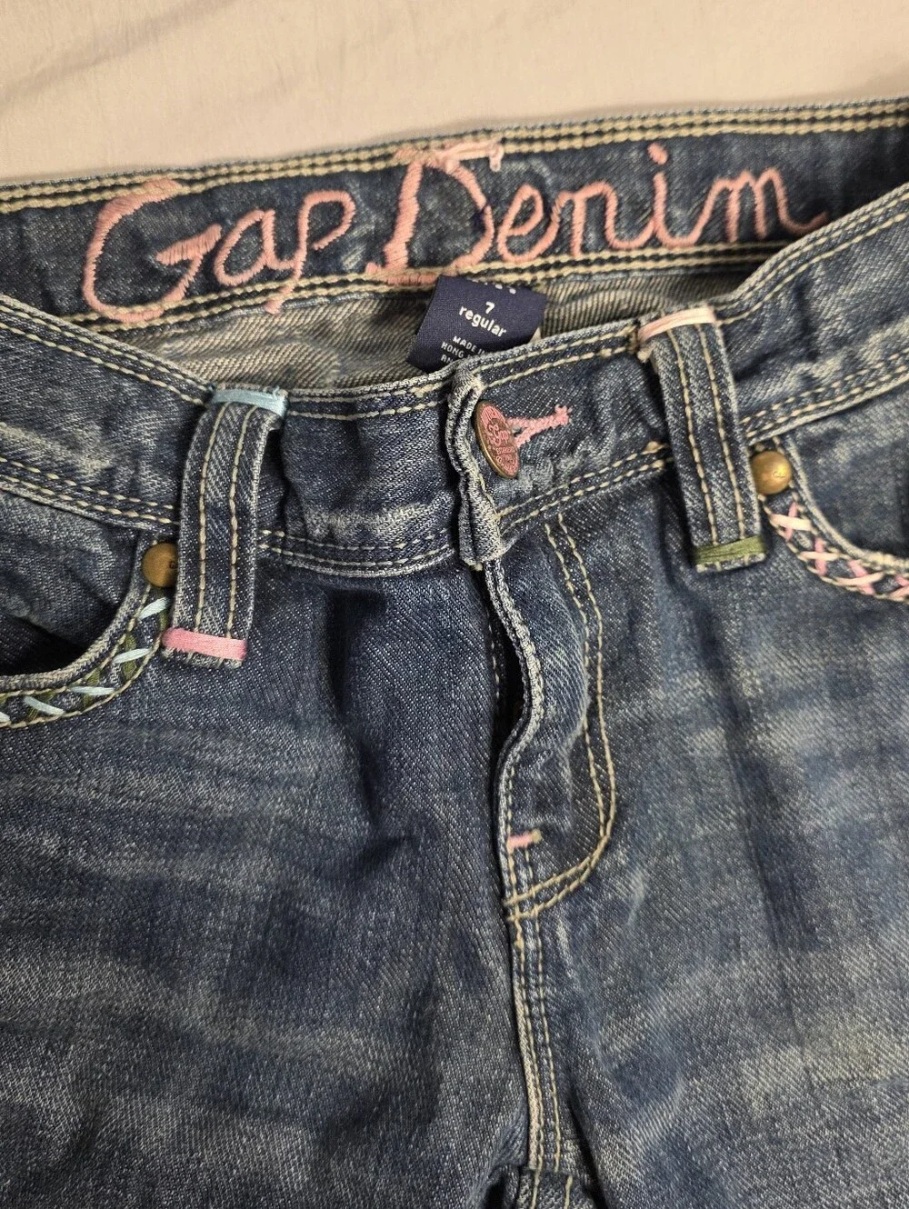Gap Denim Girls Vintage Embroidered Flare Jeans